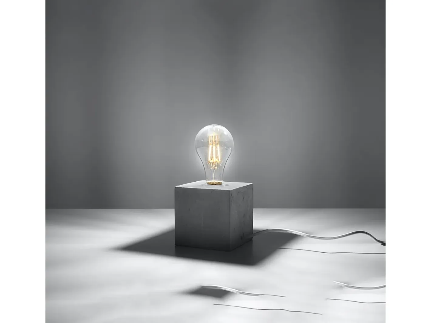 Sollux Lighting Lámpara De Mesa-Lámparas de escritorio Zxina industrial de concreto - 1 fuentes luminosas 4000K - L.10 x A.10 cm - Gris