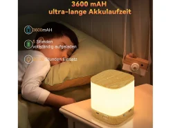 NETTLIFE Lámpara De Mesa-Lámparas de mesa LED , paquete de 2, con batería recargable de 1800 mAh, regulables táctilmente, 3000-6500K USB 3 temperaturas de color Dorado
