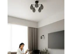 Sollux Lighting Lámparas de pared Allivon moderno de acero - 1 fuentes luminosas 4000K - L.25 x A.29 cm - Negro