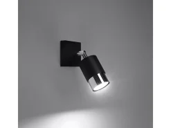 Sollux Lighting Lámparas de pared Alvor moderno de acero - 1 fuentes luminosas 4000K - L.8 x A.16 cm - /cromo Negro