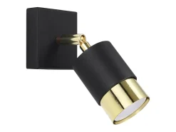 New Sollux Lighting Lámparas de pared Alvor moderno de acero - 1 fuentes luminosas 4000K - L.8 x A.16 cm - oro Negro