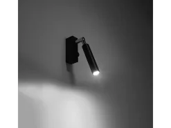 Sollux Lighting Aplique Para Pared-Lámparas de pared Astix moderno de aluminio - 1 fuentes luminosas 4000K - L.3 x A.20 cm - Negro