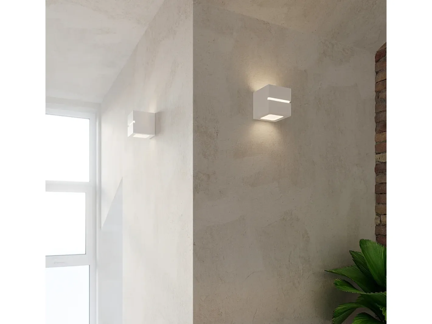 Sale Sollux Lighting Lámparas de pared Astra line moderno de cerámica - 1 fuentes luminosas 3000K - L.14 x A.14 cm - Blanco