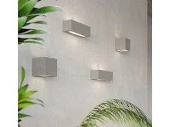 Sollux Lighting Lámparas de pared Astra moderno de cerámica/vidrio - 1 fuentes luminosas 3000K - L.14 x A.14 cm - Gris