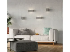 Sollux Lighting Lámparas de pared Astra moderno de cerámica/vidrio - 1 fuentes luminosas 3000K - L.14 x A.14 cm - Gris