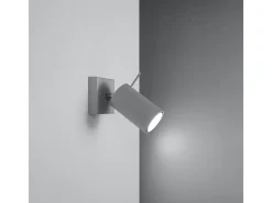 Sollux Lighting Aplique Para Pared-Lámparas de pared Briix moderno de acero - 1 fuentes luminosas 4000K - L.8 x A.8 cm - Gris