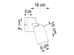 Sollux Lighting Lámparas de pared Briix moderno de acero - 1 fuentes luminosas 4000K - L.8 x A.16 cm - Negro Outlet