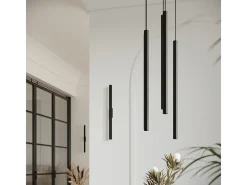 Sollux Lighting Aplique Para Pared-Lámparas de pared Brill moderno de acero - 2 fuentes luminosas 4000K - L.2,5 x A.50 cm - Negro