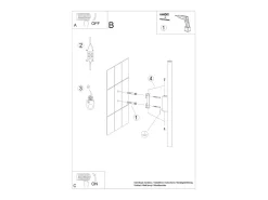 Sollux Lighting Aplique Para Pared-Lámparas de pared Brill moderno de acero - 2 fuentes luminosas 4000K - L.2,5 x A.50 cm - Negro