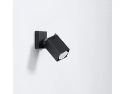 Sollux Lighting Aplique Para Pared-Lámparas de pared Briow moderno de acero - 1 fuentes luminosas 3000K - L.8 x A.8 cm - Negro
