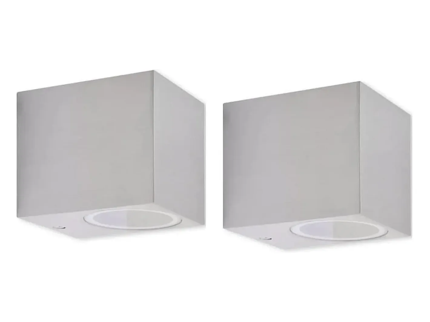 Outlet Lámparas de pared cúbicas para exteriores 2 piezas ES584795 Plateado