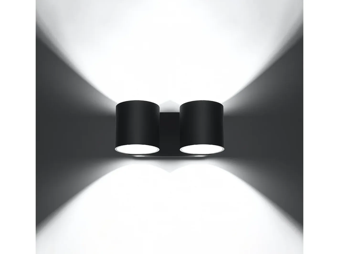 Sollux Lighting Aplique Para Pared-Lámparas de pared Celeris moderno de aluminio - 2 fuentes luminosas 4000K - L.26 x A.10 cm - Negro