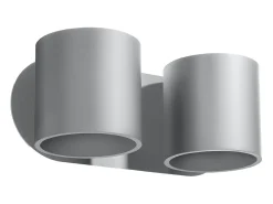 Hot Sollux Lighting Lámparas de pared Celeris moderno de aluminio - 2 fuentes luminosas 4000K - L.26 x A.10 cm - Gris