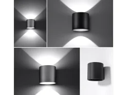 Sollux Lighting Aplique Para Pared-Lámparas de pared Celeris moderno de aluminio - 1 fuentes luminosas 3000K - L.10 x A.10 cm - Gris