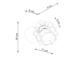 Sollux Lighting Aplique Para Pared-Lámparas de pared Celubi moderno de acero - 1 fuentes luminosas 4000K - L.14 x A.18 cm - Blanco