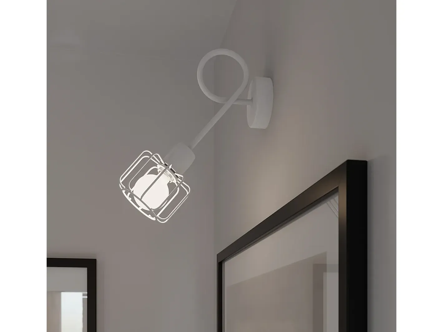Sollux Lighting Aplique Para Pared-Lámparas de pared Celubi moderno de acero - 1 fuentes luminosas 4000K - L.14 x A.18 cm - Blanco