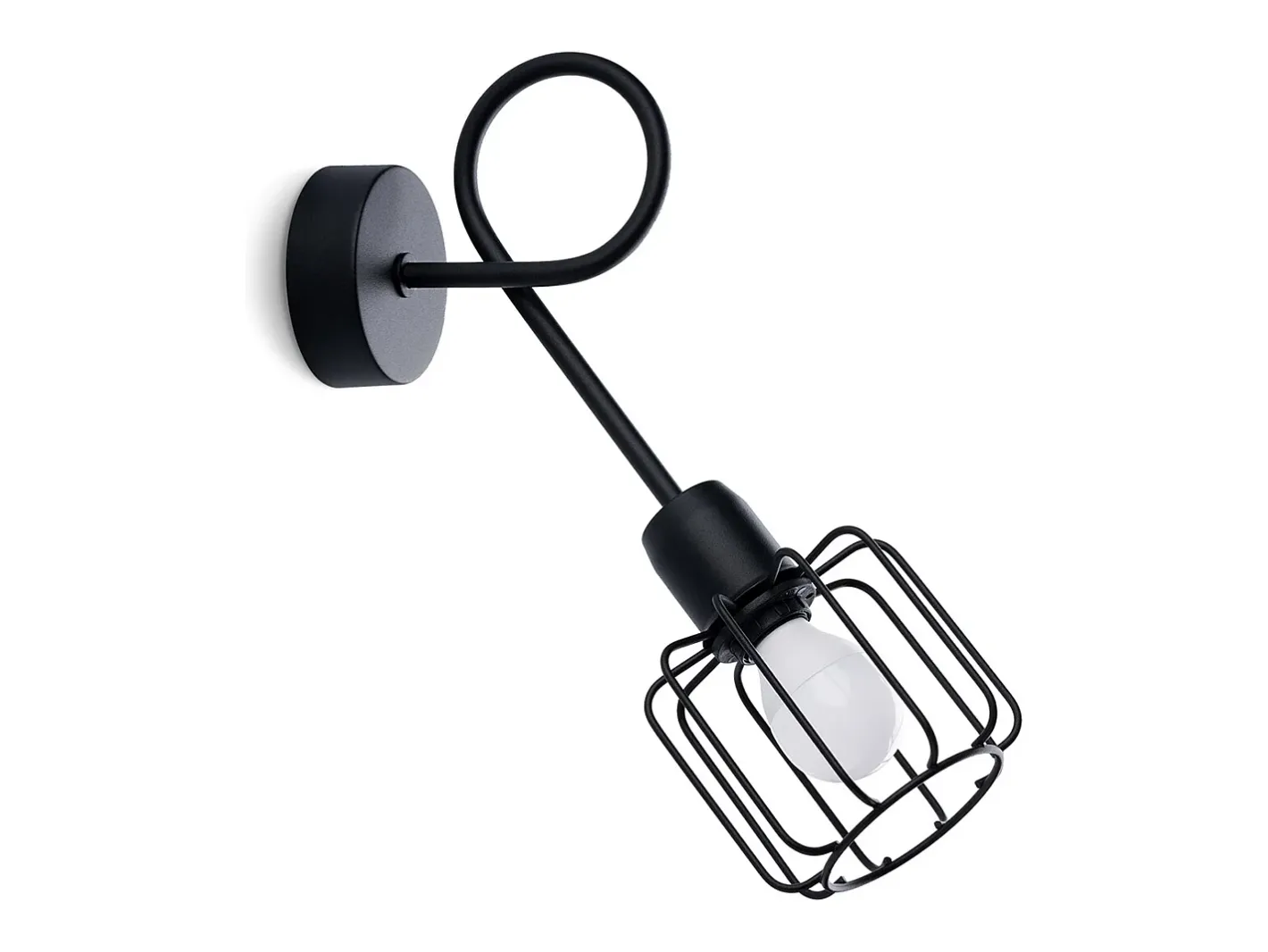 Sollux Lighting Aplique Para Pared-Lámparas de pared Celubi moderno de acero - 1 fuentes luminosas 4000K - L.15 x A.30 cm - Negro
