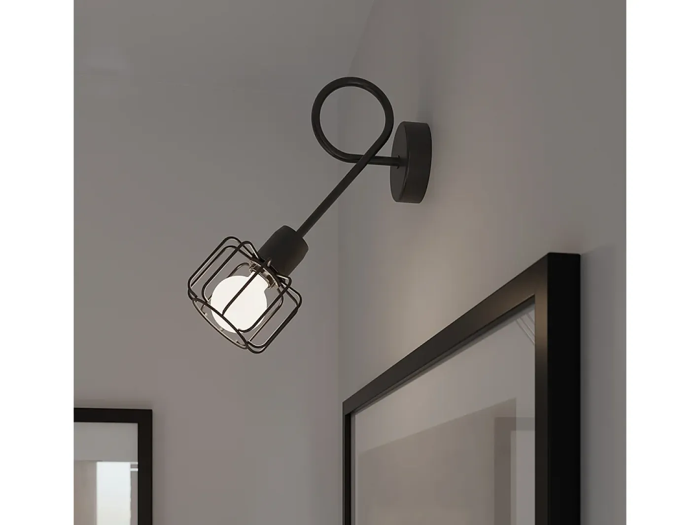 Sollux Lighting Aplique Para Pared-Lámparas de pared Celubi moderno de acero - 1 fuentes luminosas 4000K - L.15 x A.30 cm - Negro