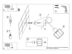 Sollux Lighting Lámparas de pared Celubi moderno de acero - 1 fuentes luminosas 3000K - L.15 x A.30 cm - Negro