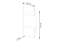 Best Sollux Lighting Lámparas De Pared Durlin Moderno De Acero - 2 Fuentes Luminosas - L.20 X A.40 Cm - Oro/Negro Negro / Dorado