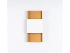 New Sollux Lighting Lámparas De Pared Durlin Moderno De Acero - 2 Fuentes Luminosas - L.20 X A.40 Cm - Oro/Blanco Dorado