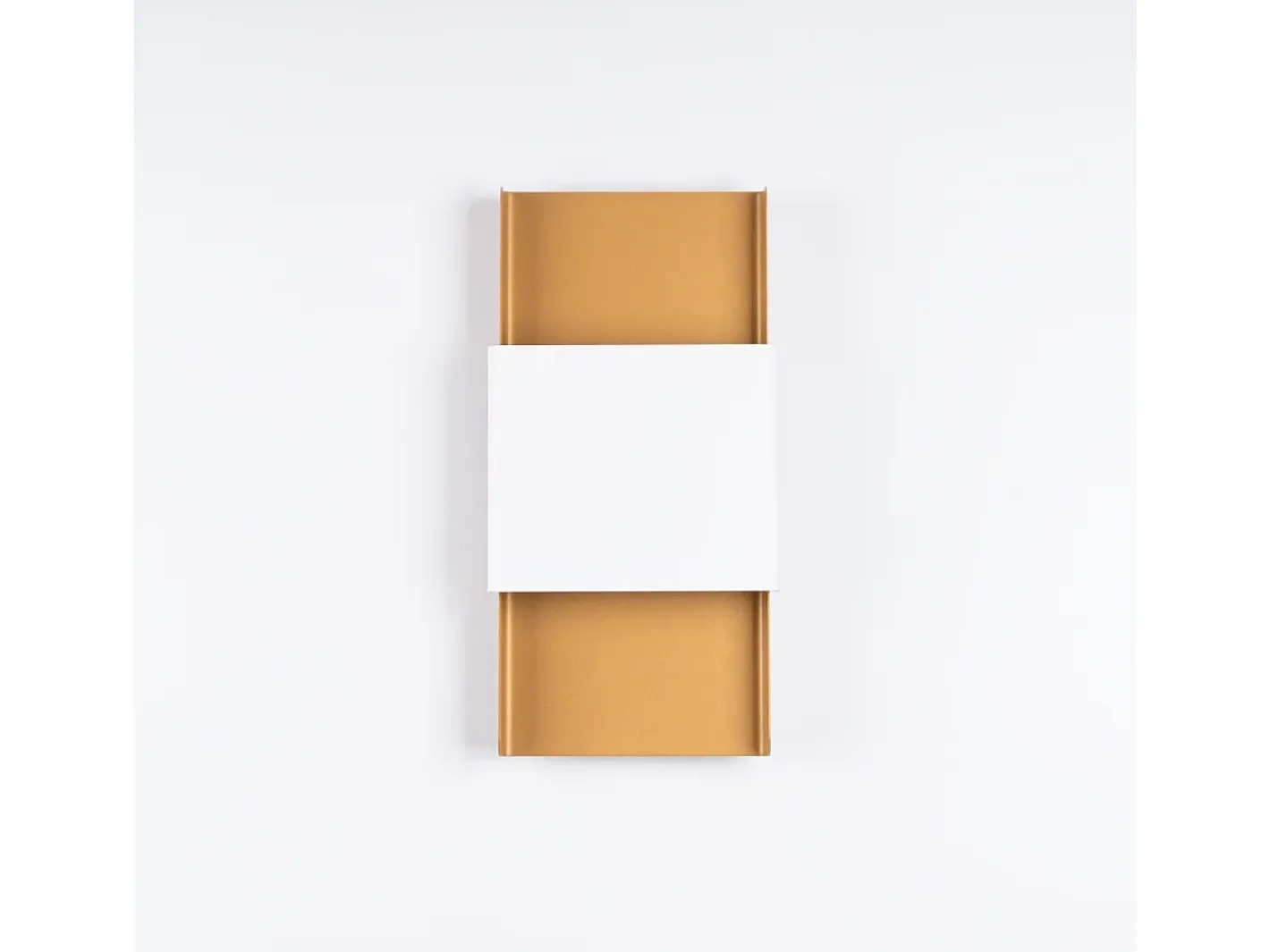 New Sollux Lighting Lámparas De Pared Durlin Moderno De Acero - 2 Fuentes Luminosas - L.20 X A.40 Cm - Oro/Blanco Dorado