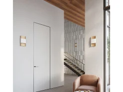 New Sollux Lighting Lámparas De Pared Durlin Moderno De Acero - 2 Fuentes Luminosas - L.20 X A.40 Cm - Oro/Blanco Dorado