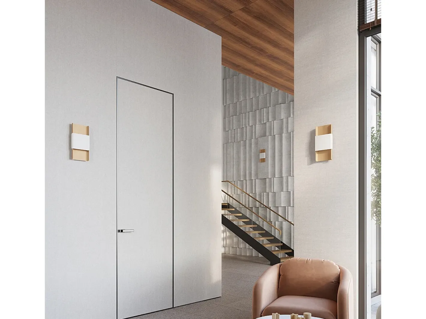 New Sollux Lighting Lámparas De Pared Durlin Moderno De Acero - 2 Fuentes Luminosas - L.20 X A.40 Cm - Oro/Blanco Dorado
