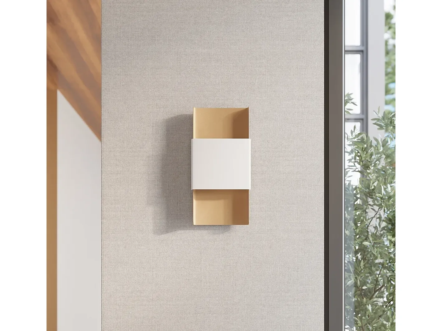 New Sollux Lighting Lámparas De Pared Durlin Moderno De Acero - 2 Fuentes Luminosas - L.20 X A.40 Cm - Oro/Blanco Dorado