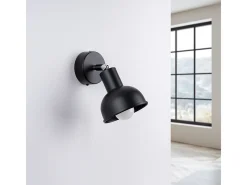 Sollux Lighting Aplique Para Pared-Lámparas De Pared Elba Desván De Acero - 1 Fuentes Luminosas - L.19 X A.17 Cm - Negro