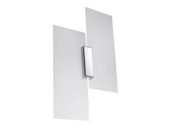 Clearance Sollux Lighting Lámparas de pared Fabulario moderno de acero/vidrio - 2 fuentes luminosas 4000K - L.27 x A.37 cm - cromo/blanco Gris