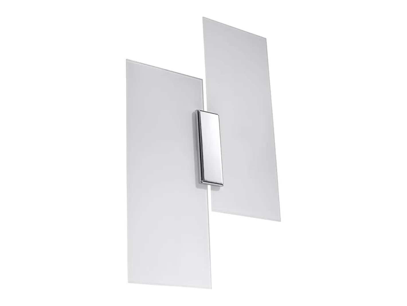 Clearance Sollux Lighting Lámparas de pared Fabulario moderno de acero/vidrio - 2 fuentes luminosas 4000K - L.27 x A.37 cm - cromo/blanco Gris