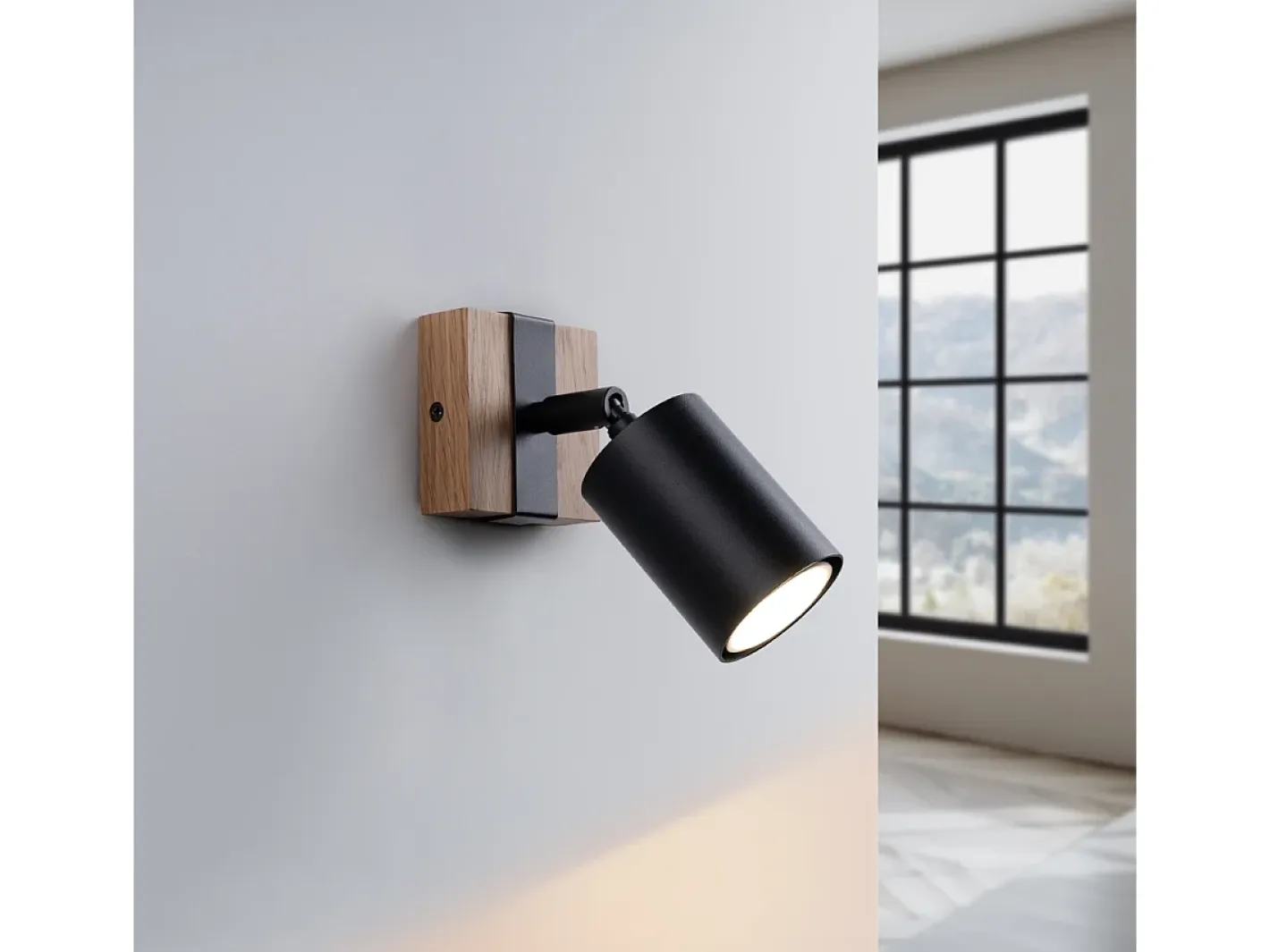 Sollux Lighting Lámparas De Pared Fager Escandinavo De Acero/Madera Natural - 1 Fuentes Luminosas - L.8 X A.13 Cm - /Madera Natural Negro Best