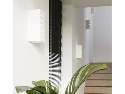 Outlet Sollux Lighting Lámparas de pared Flaam moderno de cerámica/vidrio - 1 fuentes luminosas 4000K - L.10,5 x A.26 cm - Blanco