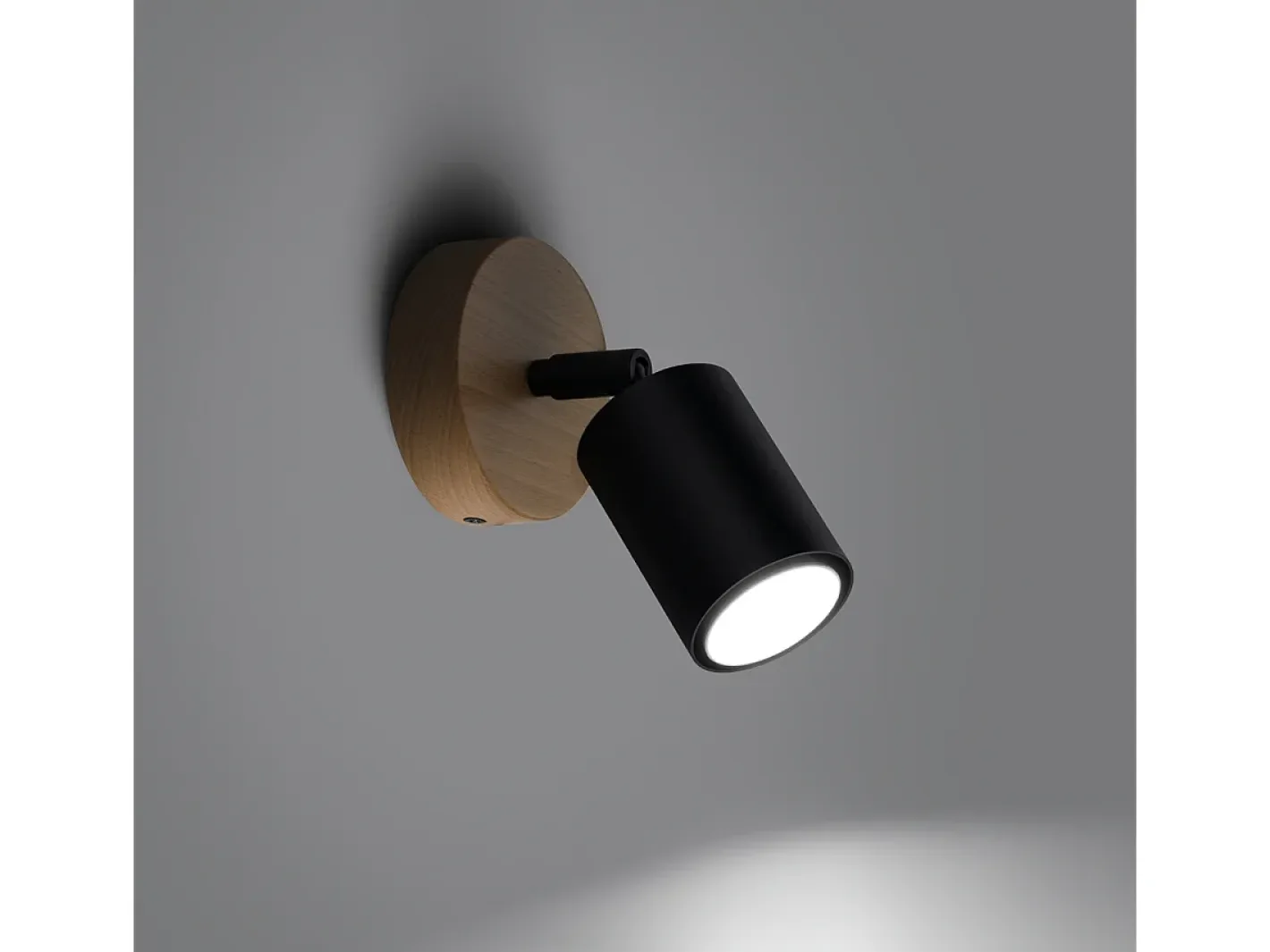 Sollux Lighting Aplique Para Pared-Lámparas de pared Flare moderno de acero/madera - 1 fuentes luminosas 4000K - L.16 x A.16 cm - madera negra Negro