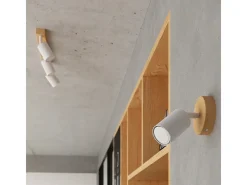 Sollux Lighting Lámparas de pared Flare moderno de acero/madera - 1 fuentes luminosas 3000K - L.16 x A.16 cm - madera blanca Blanco Best
