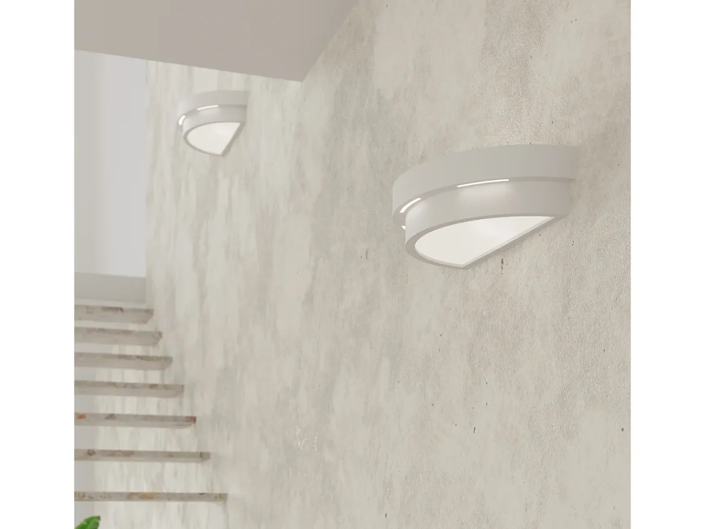 Sollux Lighting Lámparas de pared Gloch moderno de cerámica/vidrio - 1 fuentes luminosas 3000K - L.40 x A.10 cm - Blanco