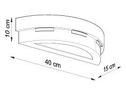 Sollux Lighting Lámparas de pared Gloch moderno de cerámica/vidrio - 1 fuentes luminosas 3000K - L.40 x A.10 cm - Blanco