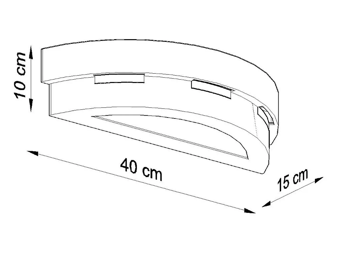Sollux Lighting Lámparas de pared Gloch moderno de cerámica/vidrio - 1 fuentes luminosas 3000K - L.40 x A.10 cm - Blanco