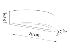 Sollux Lighting Lámparas de pared Gloim moderno de cerámica - 1 fuentes luminosas 4000K - L.20 x A.10 cm - Blanco Hot
