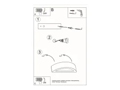 Sollux Lighting Aplique Para Pared-Lámparas de pared Gloim moderno de cerámica/vidrio - 1 fuentes luminosas 4000K - L.40,5 x A.10 cm - Negro