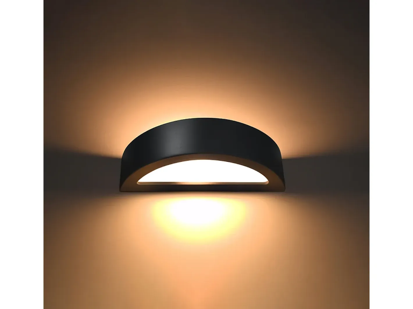 Sollux Lighting Aplique Para Pared-Lámparas de pared Gloim moderno de cerámica/vidrio - 1 fuentes luminosas 4000K - L.40,5 x A.10 cm - Negro