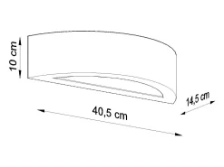 Sollux Lighting Aplique Para Pared-Lámparas de pared Gloim moderno de cerámica/vidrio - 1 fuentes luminosas 4000K - L.40,5 x A.10 cm - Negro