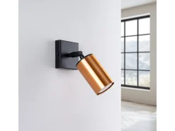 Sollux Lighting Aplique Para Pared-Lámparas de pared Glois moderno de acero - 1 fuentes luminosas 3000K - L.8 x A.18,5 cm - /cobre Negro