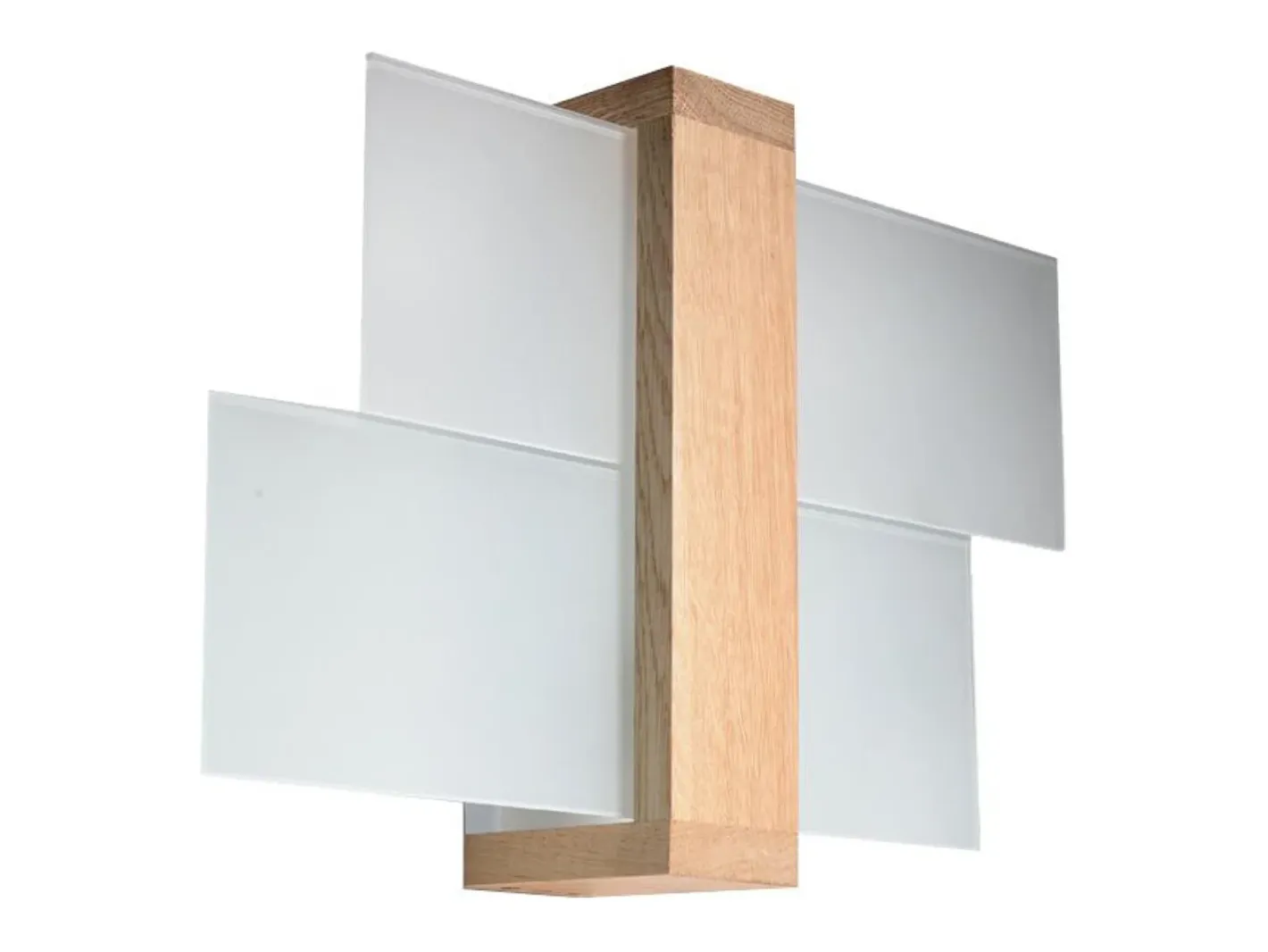 Sollux Lighting Aplique Para Pared-Lámparas de pared Ignis escandinavo de madera/vidrio - 1 fuentes luminosas 3000K - L.43 x A.30 cm - madera natural Color natural claro