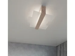 Sollux Lighting Aplique Para Pared-Lámparas de pared Ignis escandinavo de madera/vidrio - 1 fuentes luminosas 3000K - L.43 x A.30 cm - madera natural Color natural claro