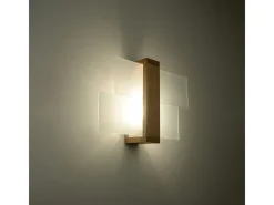 Sollux Lighting Aplique Para Pared-Lámparas de pared Ignis escandinavo de madera/vidrio - 1 fuentes luminosas 4000K - L.43 x A.30 cm - madera natural Color natural claro