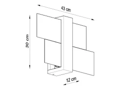 Sollux Lighting Lámparas de pared Ignis escandinavo de madera/vidrio - 1 fuentes luminosas 4000K - L.43 x A.30 cm - wengué Beige