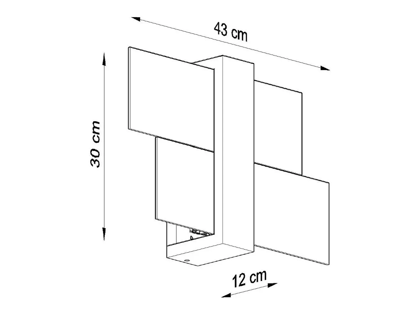 Sollux Lighting Lámparas de pared Ignis escandinavo de madera/vidrio - 1 fuentes luminosas 4000K - L.43 x A.30 cm - wengué Beige