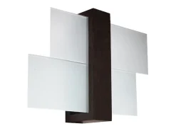 Sollux Lighting Lámparas de pared Ignis escandinavo de madera/vidrio - 1 fuentes luminosas 4000K - L.43 x A.30 cm - wengué Beige